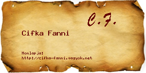 Cifka Fanni névjegykártya